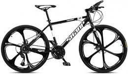 Aoyo Bike 24 Inch Mountain Bikes, Dual Disc Brake Hardtail Mountain Bike, Mens Women High-carbon Steel All Terrain Alpine Bicycle, 21 Speed, (Color : 21 Speed, Size : Black 6 Spoke)