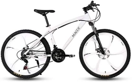 Aoyo Mountain Bike 24-Speed Adult Male And Female Dual-Shock Racing Disc Brake Variable Speed Students High Carbon Steel Frame Strong And Comfortable Anti-Skid Wear-Resistant Tires (Color : White A)