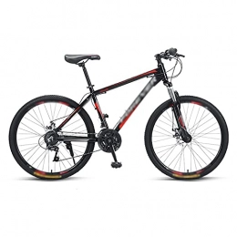 Aoyo Mountain Bike 24-speed Mountain Bike 26-inch Bicycle, Variable Speed Off-road Adult Racing To Work Riding(Color:Entry Level-Steel Frame Black Red)