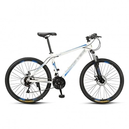 Aoyo Mountain Bike 24-speed Mountain Bike 26-inch Bicycle, Variable Speed Off-road Adult Racing To Work Riding(Color:Entry level-steel frame white blue)