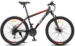 IMBM Mountain Bike 24-Speed Mountain Bikes, 26 Inch Adult High-carbon Steel Frame Hardtail Bicycle, Men's All Terrain Mountain Bike, Anti-Slip Bikes (Color : Red)