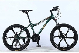 FanYu Mountain Bike 24In 21-Speed Mountain Bike for Adult Lightweight Aluminum Alloy Full Frame Wheel Front Suspension Female off-road student shifting Adult Bicycle Disc Brake-Green 6