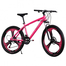 259 Adult Mountain Bike,26 inch Mountain Trail Bike Folding Outroad Bicycles,21-Speed Bicycle Full Suspension MTB Gears Dual Disc Brakes Mountain Bicycle (Hot Pink)
