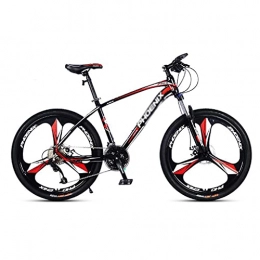 M-YN Bike 26 / 27.5 Inch Mountain Bike, 24 Speed Bicycle With Full Suspension, Adult Road Offroad City Bike, Full Suspension MTB Cycling Road Racing With Anti-Slip Double Disc Bra(Size:26inch, Color: Black+Red )
