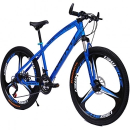 FXMJ Bike 26" 27-Speed Mountain Bike for Adult, Lightweight Aluminum Full Suspension Frame, Suspension Fork, Double Disc Brake, Blue