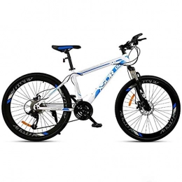 WXX Mountain Bike 26 Inch 24 Speed Mountain Bik High Carbon Steel Frame Road Bike Double Disc Brake for Adult Men And Women Beach Snow Bicycles Blue