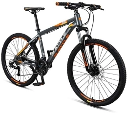 GJZM Bike 26 Inch Adult Mountain Bikes 27 Speed Hardtail Mountain Bike with Dual Disc Brake Aluminum Frame Front Suspension All Terrain Mountain Bicycle Gray
