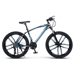 FBDGNG Mountain Bike 26 Inch Adults Mountain Bike High Carbon Steel Full Suspension MTB Bicycle For Adult Dual Disc Brake Outroad Mountain Bicycle For Men Women(Size:24 Speed, Color:Blue)