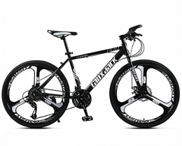 BBZZ Bike 26 Inch Carbon Steel Bike Bicycle Full Suspension Double Disc Brake Single Speed Men And Women Adult Mountain Bike, Black