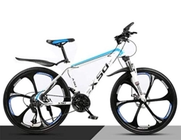 WJSW Mountain Bike 26 Inch City Road Bicycle Mountain Bike For Adults, Commuter City Hardtail Bike (Color : White blue, Size : 30 speed)
