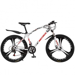 CLOUDH Mountain Bike 26 Inch Hardtail Mountain Bike for Men Women, 27 Speed Disc Brakes MTB, Front Suspension Fork, Carbon Steel Mountain Bikes Adjustable Seat And 3 Cutter Wheel