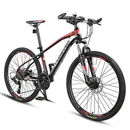 Generic Mountain Bike 26-inch Mountain Bike, 27 Speed Mountain Bicycle With Aluminum Frame and Double Disc Brake, Front Suspension Anti-Slip Shock-Absor Men and Women's Ou
