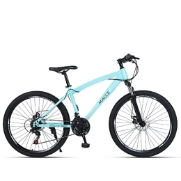 zwayouth Mountain Bike 26 Inch Mountain Bike, 27 Speed New Mountain Bike, Adult / men / women Double Disc Brake Anti-skid Bike, a Variety of Colors Are Available (24, blue)