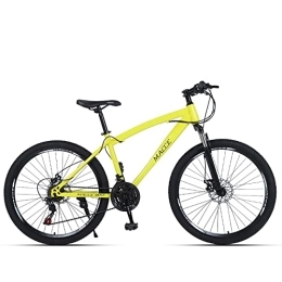 zwayouth Mountain Bike 26 Inch Mountain Bike, 27 Speed New Mountain Bike, Adult / men / women Double Disc Brake Anti-skid Bike, a Variety of Colors Are Available (24, yellow)