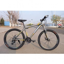BSWL Mountain Bike 26 Inch Mountain Bike 27 Speed Oil Brake Road Bike Aluminum Alloy Frame, Front Fork with Lock Function, Yellow