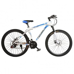 WPW Mountain Bike 26 Inch Mountain Bike - Adults Mountain Trail Bike Aluminum Alloy Suspension Fork - 21 Speed ​​Gears Disc Brakes Bicycle (Color : White blue, Size : 26inch)
