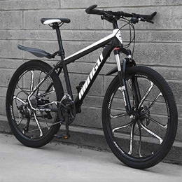 Breeze  26 Inch Mountain Bike Bicycle Adult Student Outdoors Hardtail Mountain Bikes Cycling Road Bikes Exercise Bikes, Black and white, 21 speed