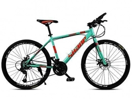 BBZZ Mountain Bike 26-Inch Mountain Bike Bicycle, Dual Disc Brake System, 21-Speed High-End Variable Speed Mountain Bike, Green