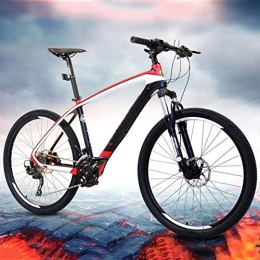 26 Inch Mountain Bike Carbon Fiber Frame Bicycle Double Disc Brakes Bicycle Spoke Wheel Off-Road Bicycle, Adult Men Outdoor Riding, 30 Speed