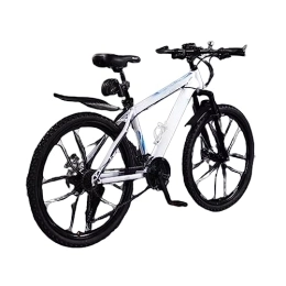DADHI  26-inch Mountain Bike, Dual Disc Brakes, All-terrain, Suitable for Men and Women with a Height Of 155-185 CM (white blue 27 speed)