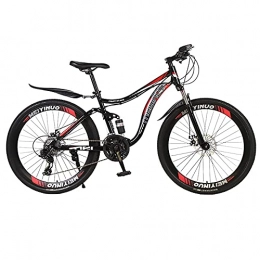 26 inch Mountain Bike for Men and Women, 40-Knife Spoke Wheels Carbon Steel Frame City MTB Bikes, 21 Speed Dual Disc Brake Mountain Bicycle