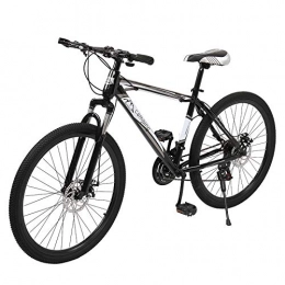 YUNYODA Mountain Bike 26 Inch Mountain Bike, Road Bike, Shock-absorbing front fork, Full Suspension MTB Bikes for Men or Women, Black And White