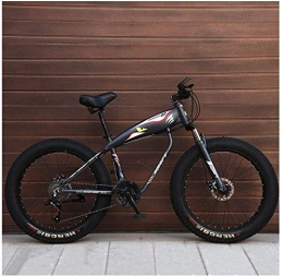 Aoyo Mountain Bike 26 Inch Mountain Bikes, Fat Tire Hardtail Mountain Bike, Aluminum Frame Alpine Bicycle, Mens Womens Bicycle with Front Suspension (Color : Grey, Size : 24 Speed Spoke)