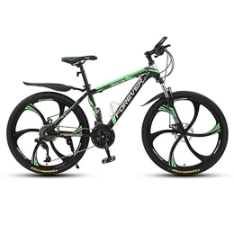 AYDQC Mountain Bike 26 Inch Mountain Bikes, High-Carbon Steel Hardtail Mountain Bike, Adult MTB with Mechanical Disc Brakes, 6 Spoke Wheel, 21-Speeds fengong (Color : Black green)