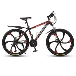AYDQC Mountain Bike 26 Inch Mountain Bikes, High-Carbon Steel Hardtail Mountain Bike, Adult MTB with Mechanical Disc Brakes, 6 Spoke Wheel, 21-Speeds fengong (Color : Black red)
