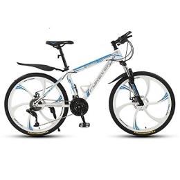 AYDQC Mountain Bike 26 Inch Mountain Bikes, High-Carbon Steel Hardtail Mountain Bike, Adult MTB with Mechanical Disc Brakes, 6 Spoke Wheel, 21-Speeds fengong (Color : White blue)