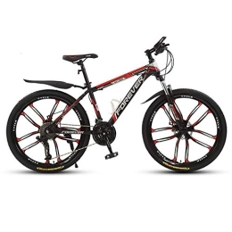 AYDQC Mountain Bike 26-Inch Mountain Trail Bike, Adult Mountain Bike, High Carbon Steel Bicycles, 10 Spoke Wheels, 24 Speeds Drivetrain, for Men And Women fengong (Color : Black red)