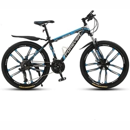 KOSFA Mountain Bike 26-Inch Mountain Trail Bike for Men Women Adult 21 / 24 / 27 / 30 Speeds Drivetrain Mountain Bike High Carbon Steel Bicycles, Blue, 21 Speed