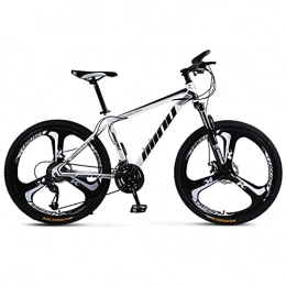 SHUI Bike 26 Inch Moutain Bike 21 / 24 / 27 / 30 Speeds Mountain Trail Bike High-strength Magnesium-aluminum Alloy MTB Double Disc-Brake Outdoor Sports Exercise Fitness City Bicycle White Black-27sp