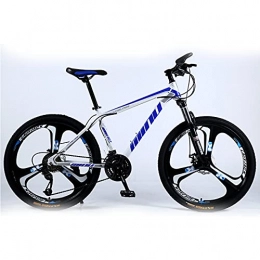 SHUI Mountain Bike 26 Inch Moutain Bike 21 / 24 / 27 / 30 Speeds Mountain Trail Bike High-strength Magnesium-aluminum Alloy MTB Double Disc-Brake Outdoor Sports Exercise Fitness City Bicycle White Blue-30sp