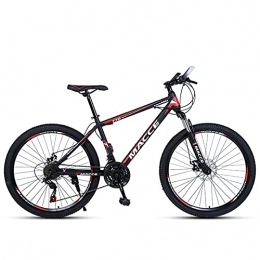 AEF Bike 26 Inch Off-Road Mountain Bikes, High Carbon Steel Frame Bicycle MTB, Shock Absorber Front Fork 21 / 24 / 27 Speed Dual Disc Brake, Suitable for Men, Women And Teenagers, B, 21 Speeds