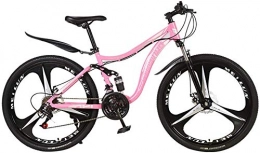 WSJYP Mountain Bike 26 Inch Outroad Mountain Bike, Dual Shock-Absorbing 21 Speed Mountain Bicycle Cool Bike For Men Women, Pink