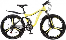 WSJYP Mountain Bike 26 Inch Outroad Mountain Bike, Dual Shock-Absorbing 21 Speed Mountain Bicycle Cool Bike For Men Women, Yellow