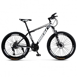 SHUI Mountain Bike 26 Inch Outroad Moutain Bike 21 / 24 / 27 / 30 Speeds MTB High Carbon Steel Frame Full Spoke Wheel Double Disc-Brake Sports Exercise Fitness City Bicycle Black-27sp