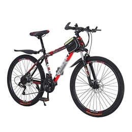SABUNU Mountain Bike 26 Inch Sports Mountain Bikes Men's Front Suspension Mountain Bicycle Carbon Steel Frame 21 Speed With Disc Brake For Men Woman Adult And Teens(Size:27 Speed, Color:Ed)
