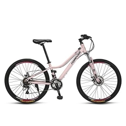  Mountain Bike 26-inch Wheel Womens Front Suspension Mountain Bike, 24 / 27 Speed Mountain Bicycle with Low Step Through High Carbon Steel Frame, Double Disc Brake for Men and Women's