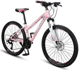 FXMJ Bike 26 Inch Womens Mountain Bikes, Aluminum Frame Hardtail Mountain Bike, Adjustable Seat & Handlebar, Bicycle with Front Suspension, Pink, 30 Speed