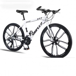 WSS Bike 26 inches 21-speed mountain bike - double disc brakes for off-road adult students - Ten cutter wheel - Bicycle White-30speed