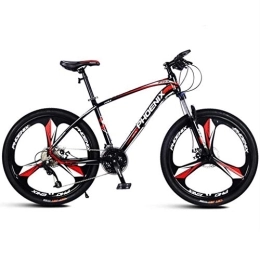 Dsrgwe Bike 26" Mountain Bikes, Lightweight Aluminium Alloy Frame Bicycles, Dual Disc Brake and Locking Front Suspension, 27 Speed (Color : Black+Red)