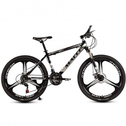 BNMKL Mountain Bike 26Inch Hardtail Mountain Bike 30 Speed, Dual Disc Brake 26 Inch Tires | High-Carbon Steel Frame MTB Bicycle, Black Silver