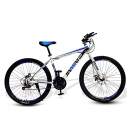 M-YN Mountain Bike 26inch Mountain Bike 21 Speed Double Disc Brake Suspension Fork Aluminum Frame MTB Bicycle For Men & Women Outdoor Racing Cycling(Color:white+blue)