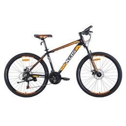 Dsrgwe Mountain Bike 26inch Mountain Bike, Aluminium Alloy Frame Bicycles, Double Disc Brake and Front Suspension, 21 Speed (Color : Black+orange)
