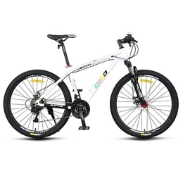 LADDER Mountain Bike 26inch Mountain Bike, Aluminium Alloy Frame Bicycles, Double Disc Brake and Front Suspension, 26inch Spoke Wheel, 21 Speed (Color : White)