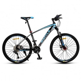Dsrgwe Bike 26inch Mountain Bike, Aluminium Alloy Frame Bicycles, Double Disc Brake and Locking Front Suspension, 33 Speed (Color : Blue)