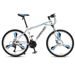 Dsrgwe Bike 26inch Mountain Bike, Carbon Steel Frame Hard-tail Bicycles, Double Disc Brake and Front Suspension, 24 Speed (Color : B)