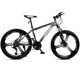 Dsrgwe Bike 26inch Mountain Bike, Carbon Steel Frame Hard-tail Bicycles, Dual Disc Brake and Front Suspension, 21-speed, 24-speed, 27-speed (Color : Gray, Size : 27-speed)
